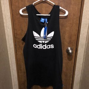 NWT Adidas Tank Dress Black and White “The Brand with Three Stripes” Size Med